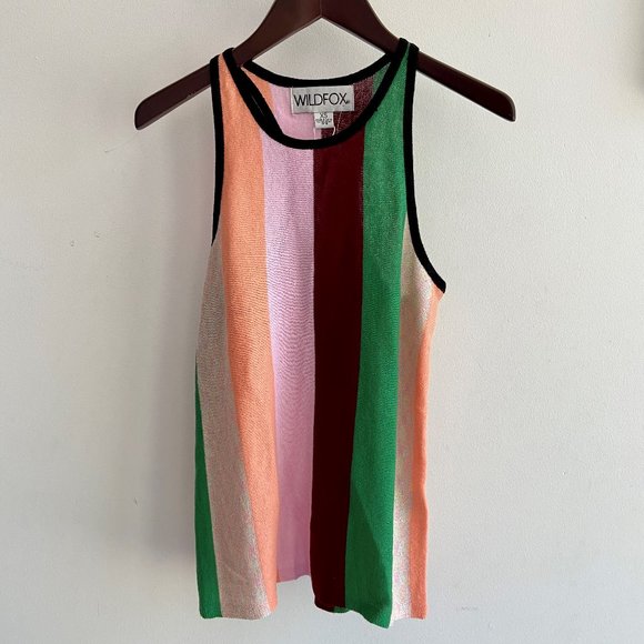 🍡5x HP!🍡 NWT Wildfox Sherbert Stripes Royce Tank - Picture 9 of 16